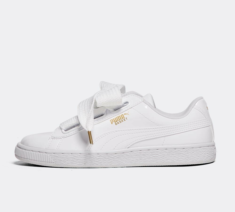 white puma heart trainers